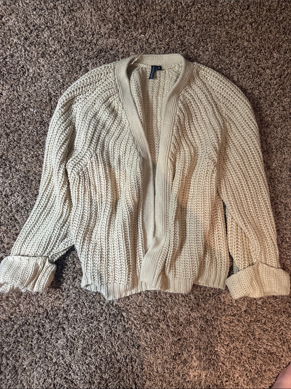 moon & madison Cream Open-Front Chunky Knit Cardigan